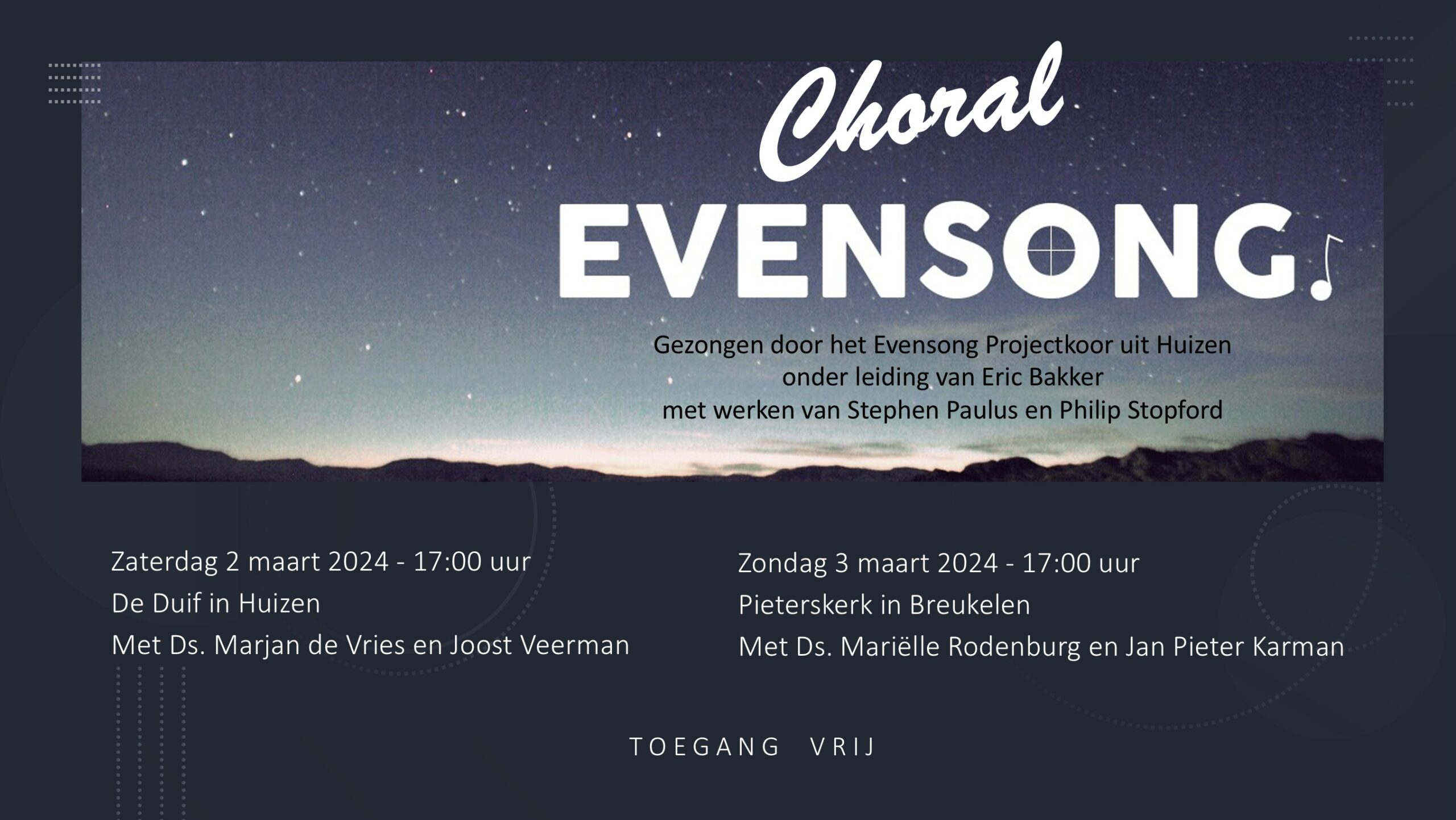 Lees meer over het artikel Choral Evensong in de Duif 2 maart